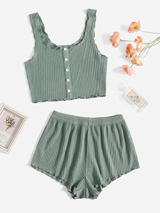 SheIn Crop Tank Top and Shorts Lounge Set