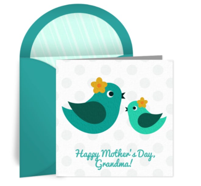 This Mother's Day Ecard features a little bird and a grandma bird.
