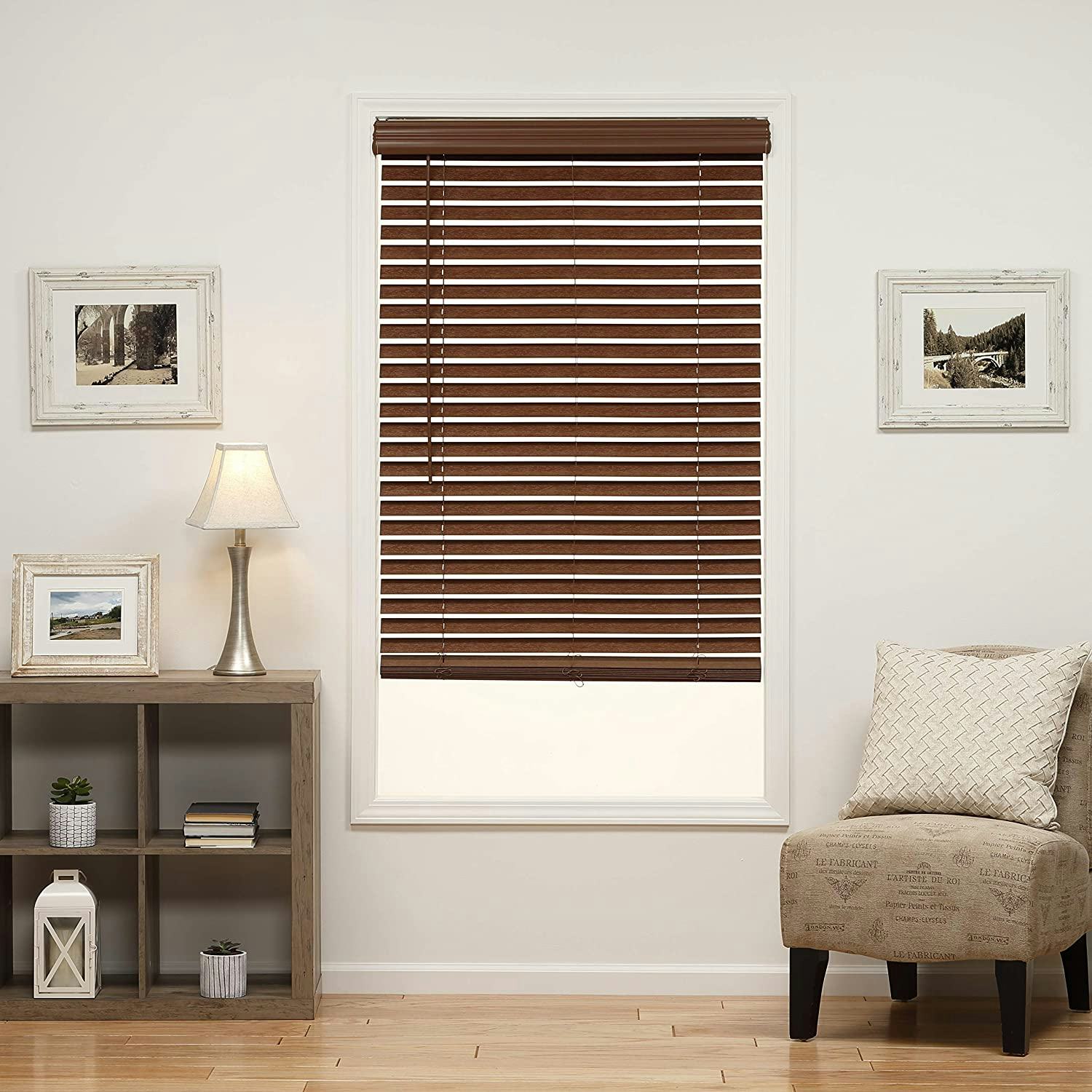 DEZ Furnishings Faux Wood Blinds