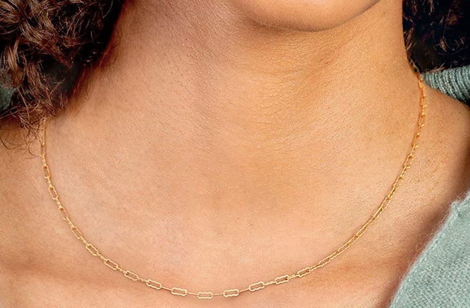 Aobei 18k Gold Paperclip Chain Choker 