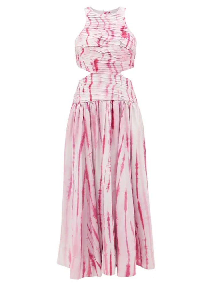 2022 vacation trends cutouts pink tie dye dress 