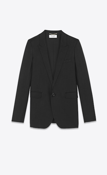 Zoë Kravitz's black blazer jacket from Saint Laurent.