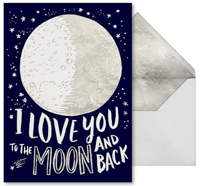 This Mother's Day Ecard features a space design with moon and stars.