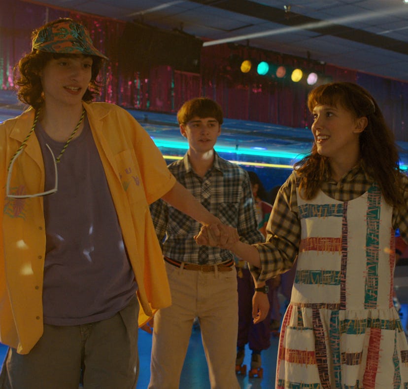 Finn Wolfhard as Mike Wheeler, Noah Schnapp as Will Byers and Millie Bobby Brown as Eleven