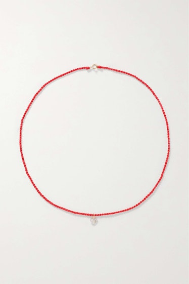STONE AND STRAND red heart choker necklace to wear with platfroms