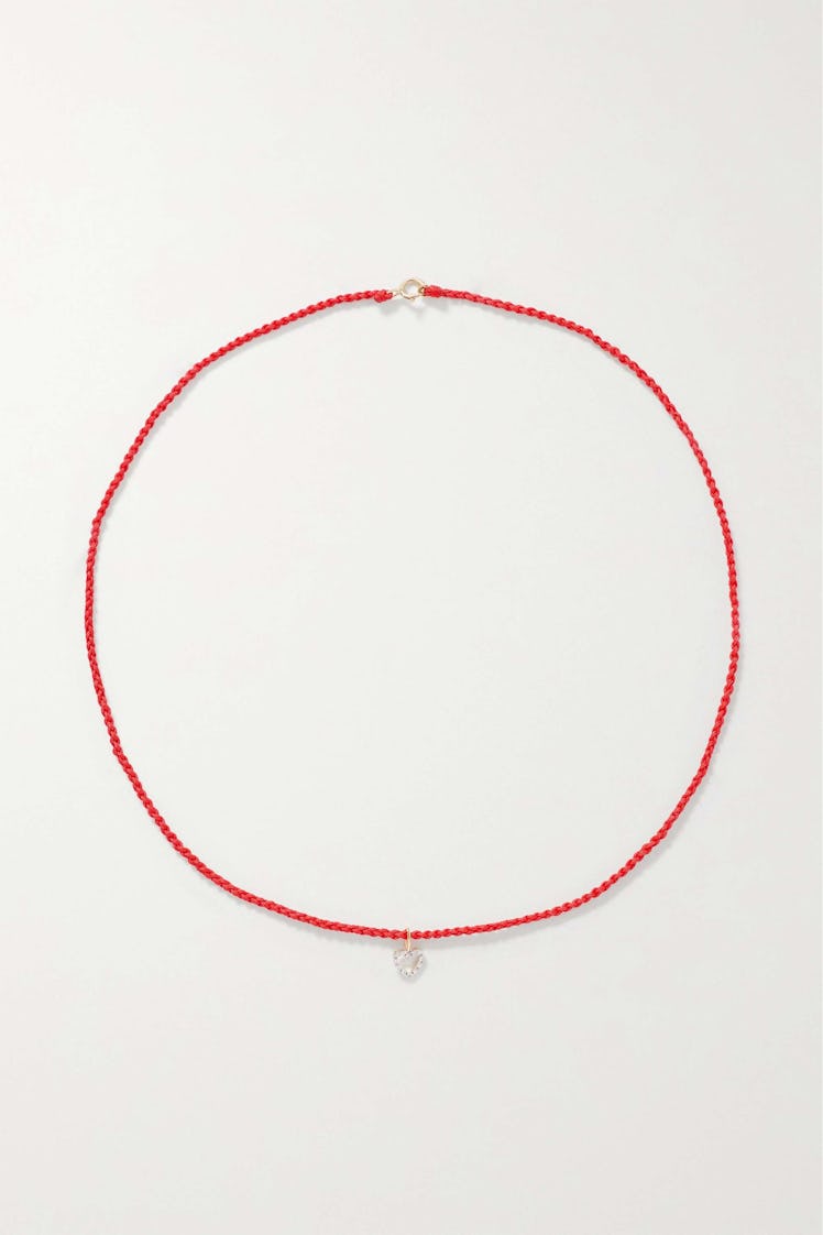 STONE AND STRAND red heart choker necklace to wear with platfroms