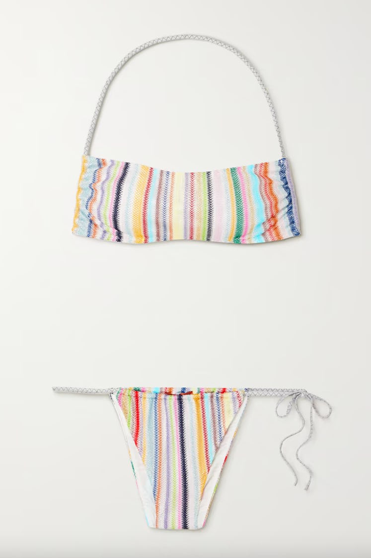 2022 vacation trends crochet rainbow bikini
