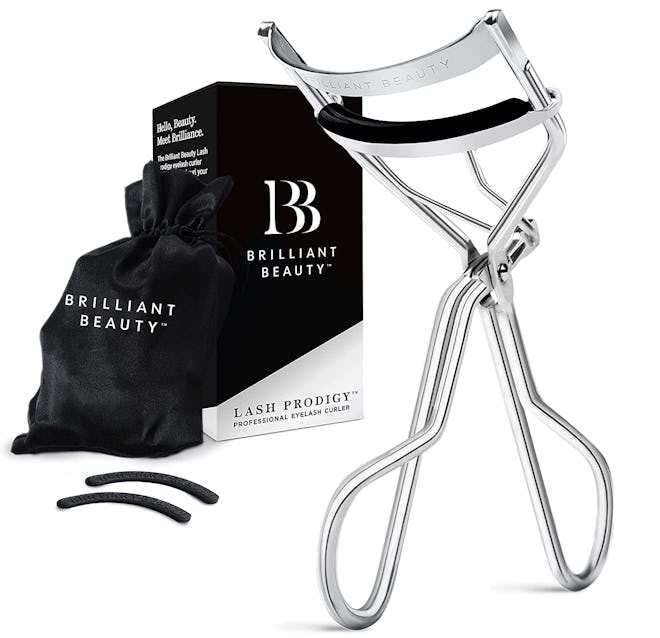 Brilliant Beauty Eyelash Curler with Satin Bag and Refill Pads 