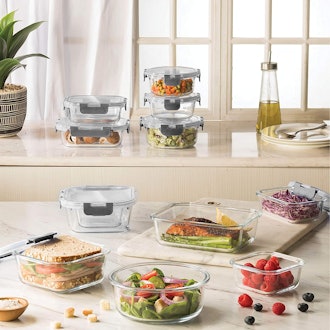 FineDine Glass Food Storage Containers Set (24 Pieces)