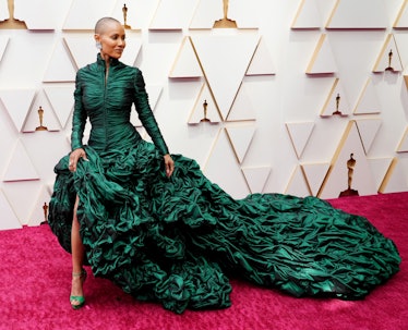Jada Pinkett Smith in a green gown at the 94th Annual Academy Awards at Hollywood and Highland 