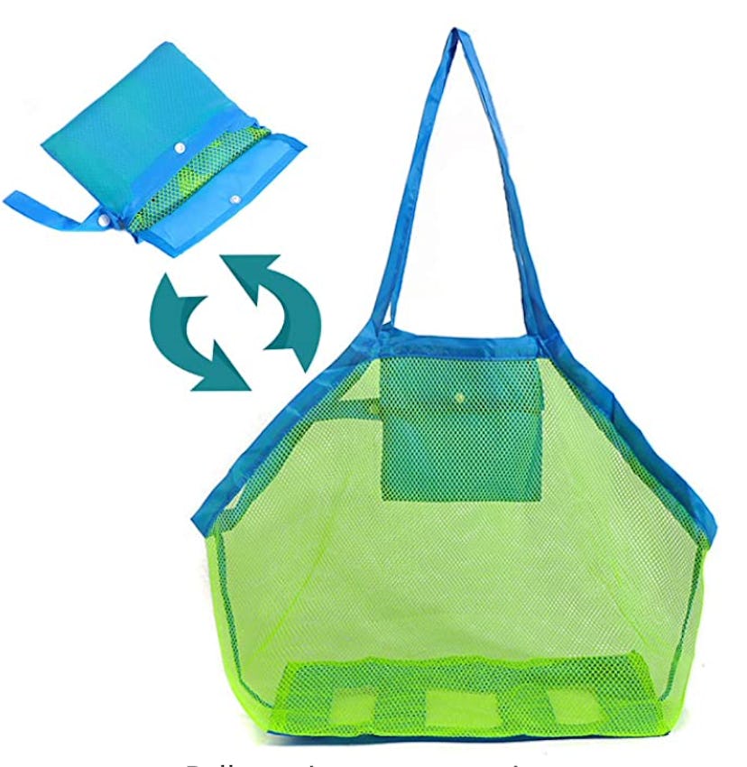 Foldable Mesh Beach Tote