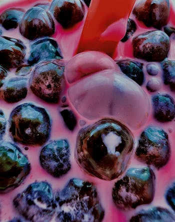 A macro shot of boba.