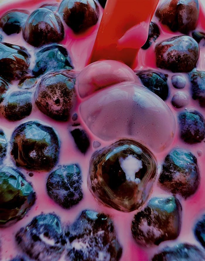 A macro shot of boba.