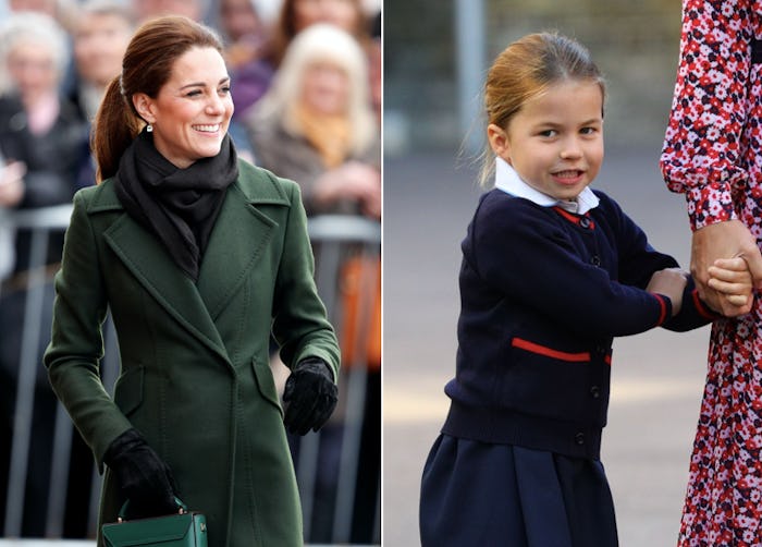 A video on TikTok shows how Princess Charlotte mimics her mom Kate Middleton's ponytail flip.