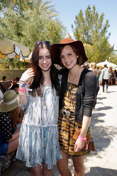 Lily Collins and Emma Watson at Coachella in 2012
