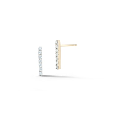 Mateo 14kt Gold Mini Diamond Bar Studs