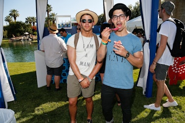 Nick and Joe Jonas at Coachella in 2013