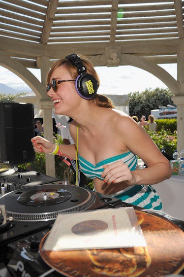 Brie Larson DJing at Coachella