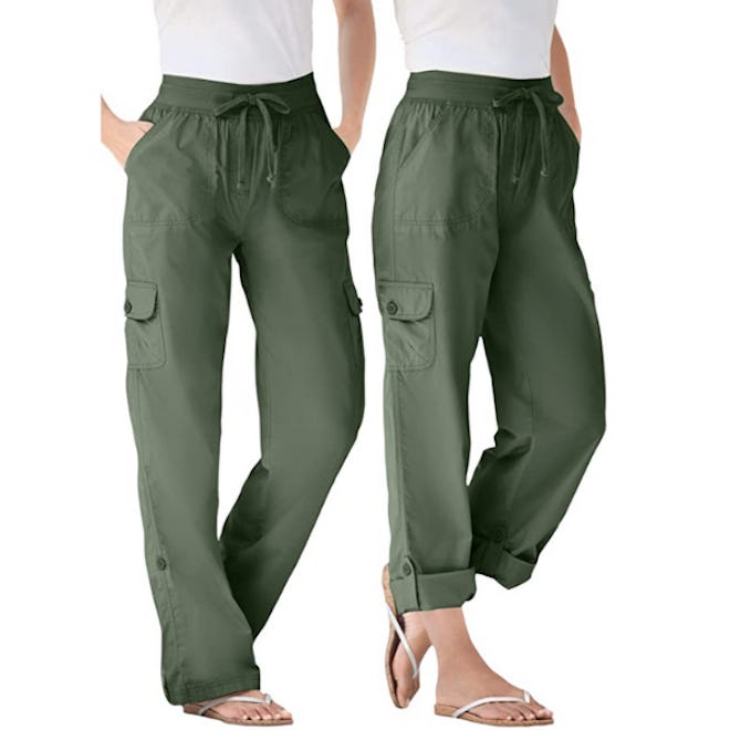 Woman Within Convertible-Length Cargo Pants