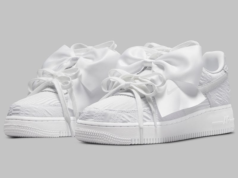 Nike Air Force 1 sneaker with bows and pleats