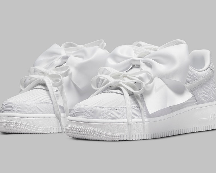 Nike Air Force 1 sneaker with bows and pleats