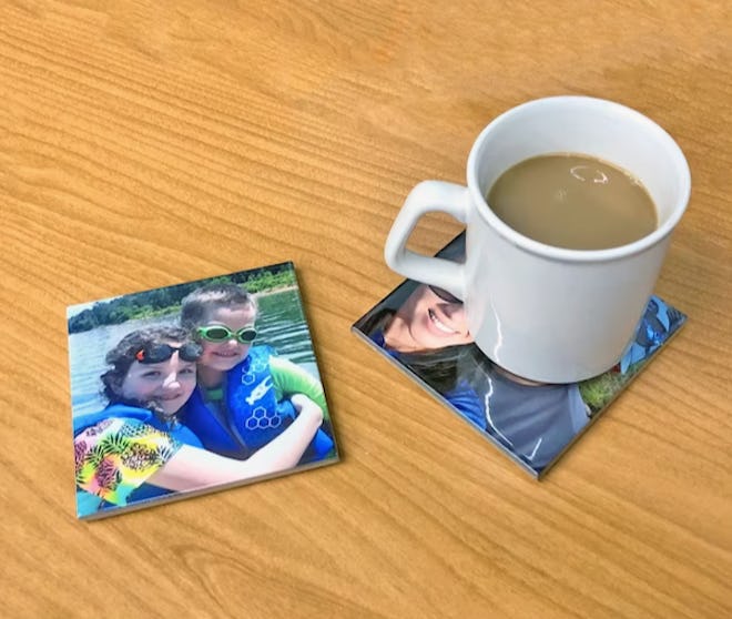 ExGlow Photo Coasters  is a great Mother's Day gift for grandma