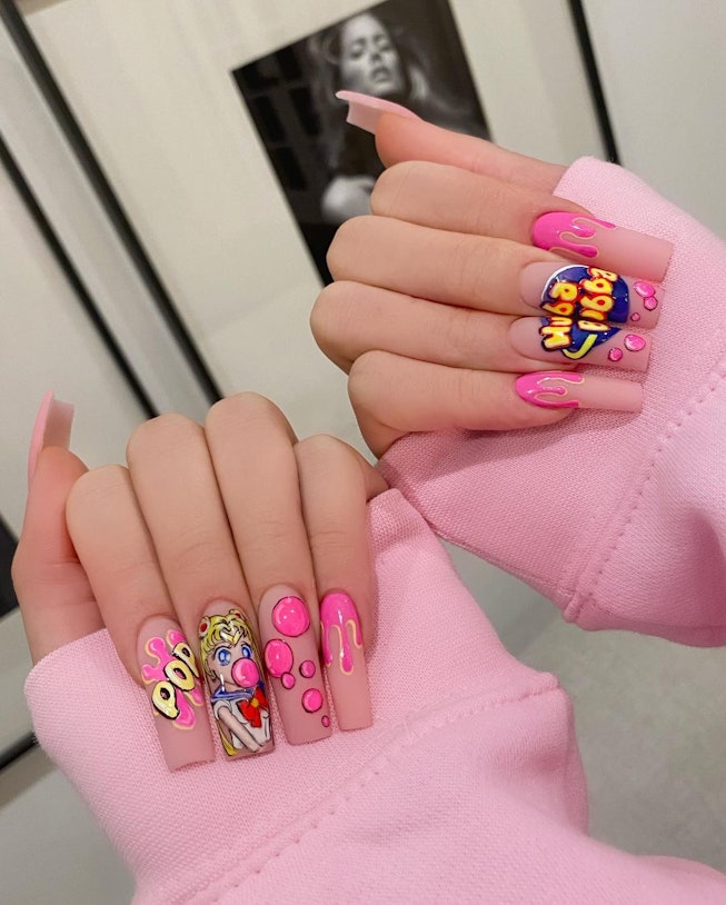 Sailor Moon inspired nail art