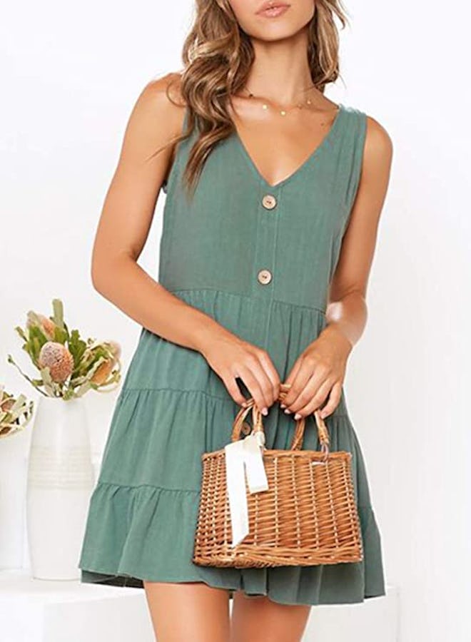 MITILLY Sleeveless Button-Down Dress