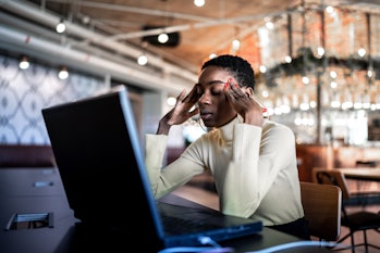 stressed person at work