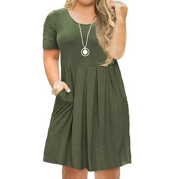 Tralilbee Short-Sleeve Pleated Dress