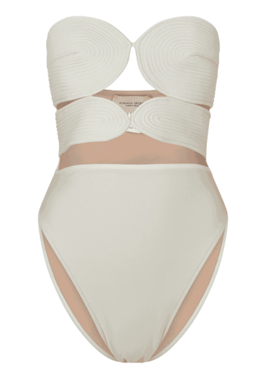 swimwear trends 2022 textured white Matelasse One Piece