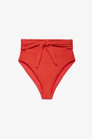 swimwear trends 2022 textured red bikini bottoms