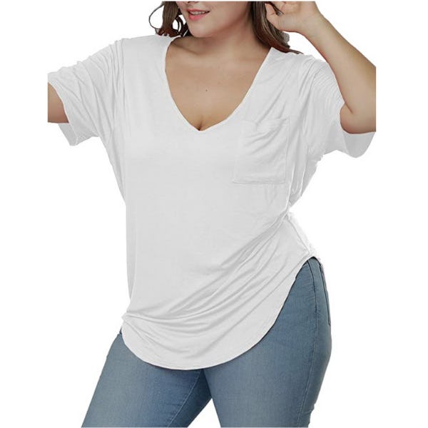 ALLEGRACE Scoop Collar T Shirt