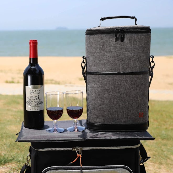 ALLCAMP Outdoor Dual Wine Bottle Tote Carrier