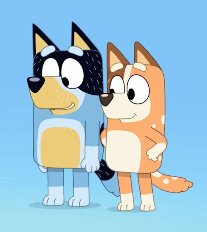 bandit and chilli from the "bluey" show