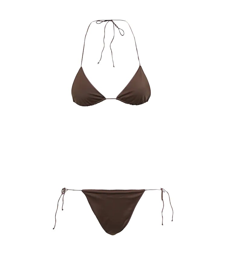 swimwear trends 2022 micro thin straps brown bikini