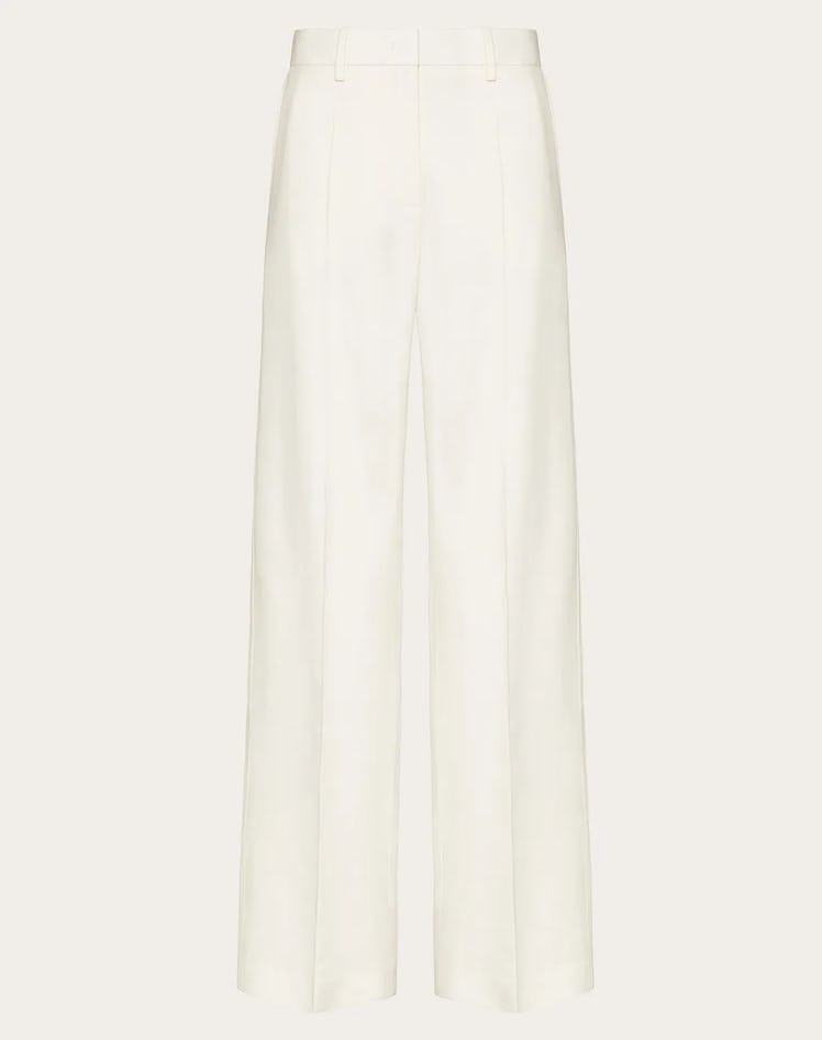 These cream-colored wool pants from Valentino are a Meghan Markle-approved piece.