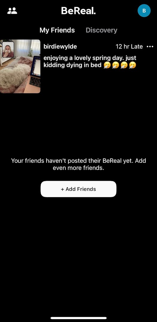Screenshot of how to set up BeReal social media app