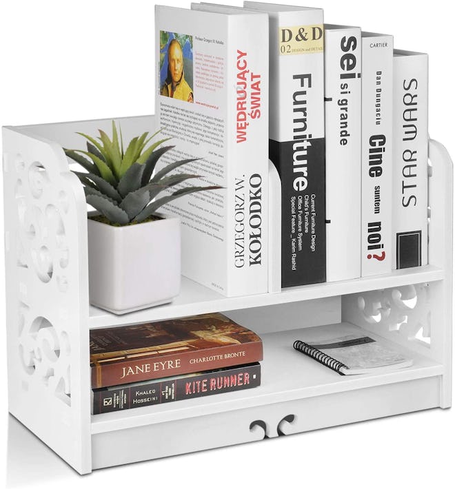 Flexzion Freestanding Desktop Book Shelf