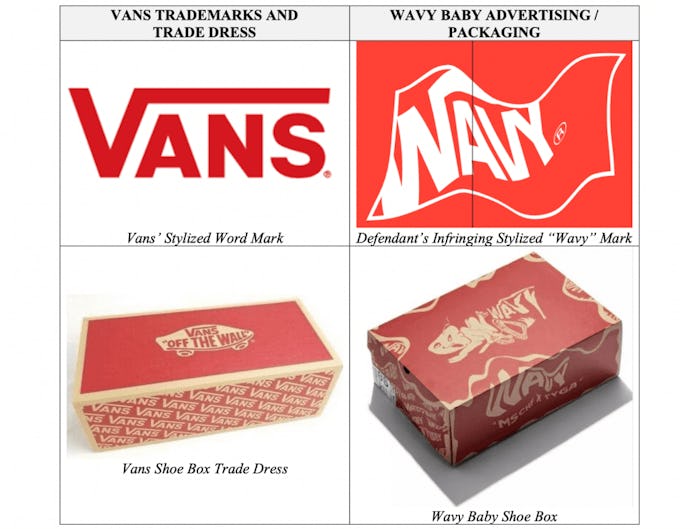 Vans MSCHF "Wavy Baby" Lawsuit comparison