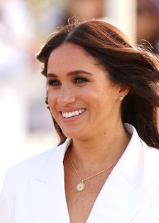 Meghan Markle in a white suit