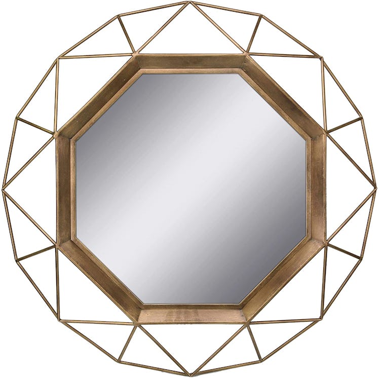 Stonebriar SB-6137A Gold Geometric Wall Mirror, 30 x 30