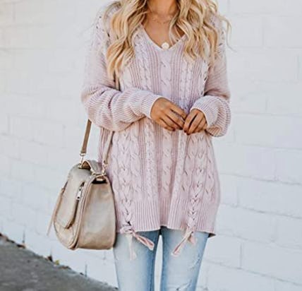 Ecrocoo Ribbed Cable Pullover