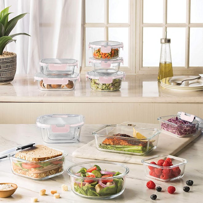 FineDine Glass Food Storage Containers Set (24-Pack) 