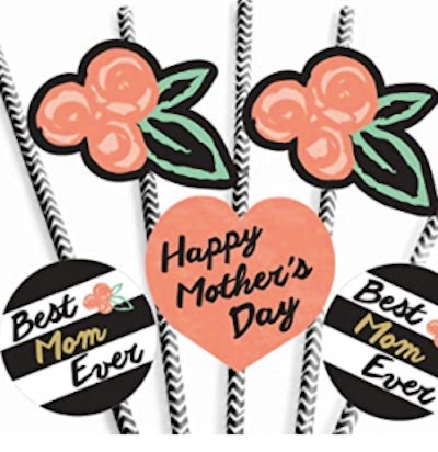 Best Mom Ever Straws are a great Mother's Day decoration