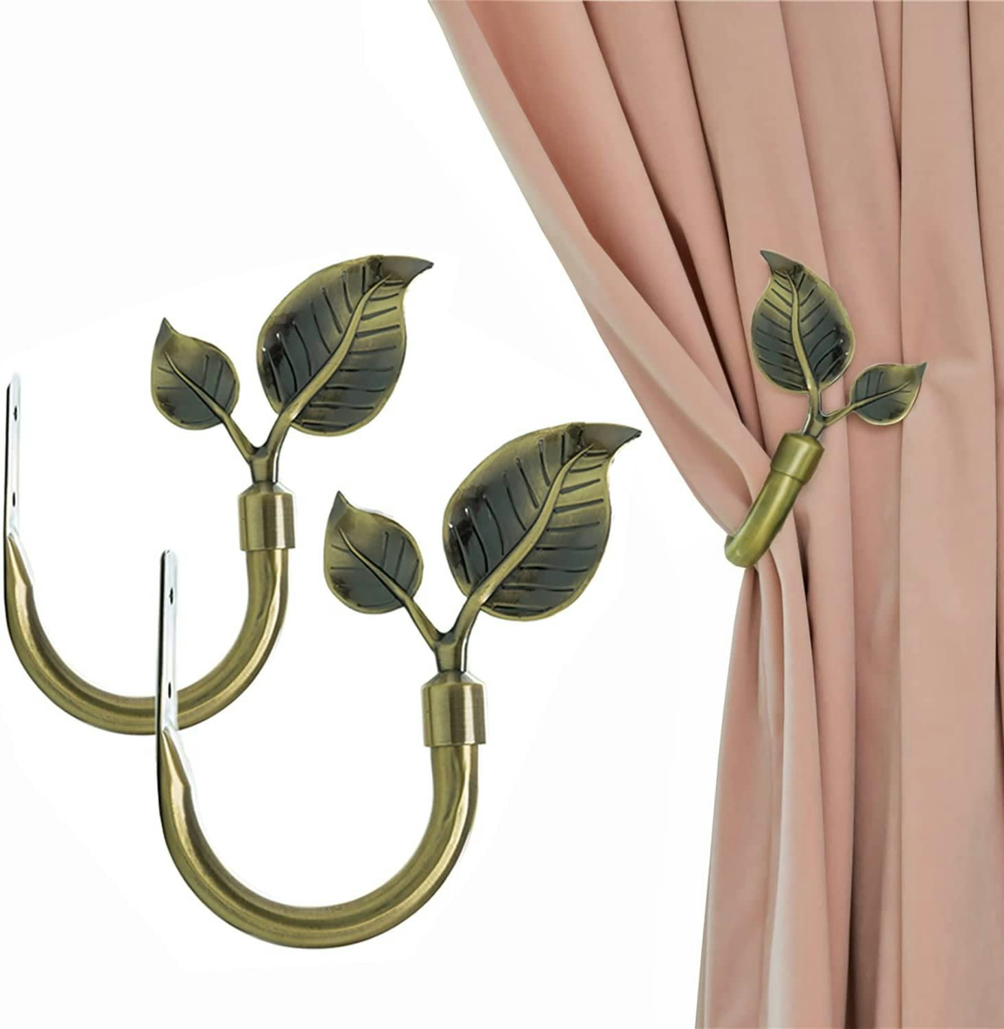 HIKMLK Leaf Shaped Curtain Holdbacks