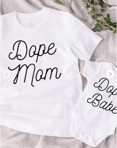 Mama + Babe - Mini Me Mommy + Daughter - Dope Mom Dope Babe© (white)