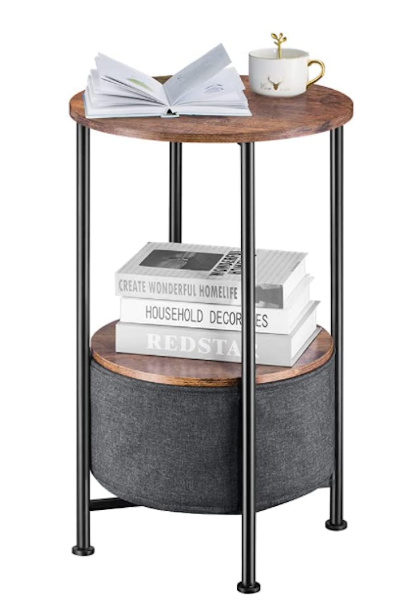 LEMONDA Round Side Table with Storage