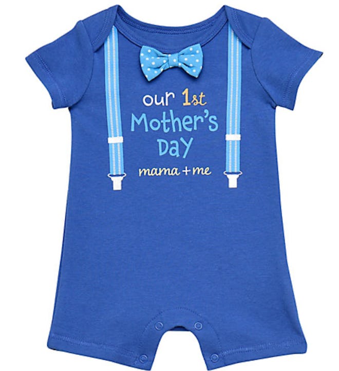 Baby Starters® Newborn "Our 1st Mother's Day" Suspenders Romper in Blue