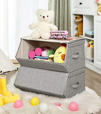 SONGMICS Large Stackable Storage Bins (Set of 2)